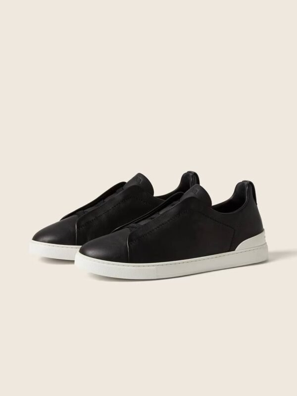 BASKETS TRIPLE STITCH™ EN CUIR NOIR