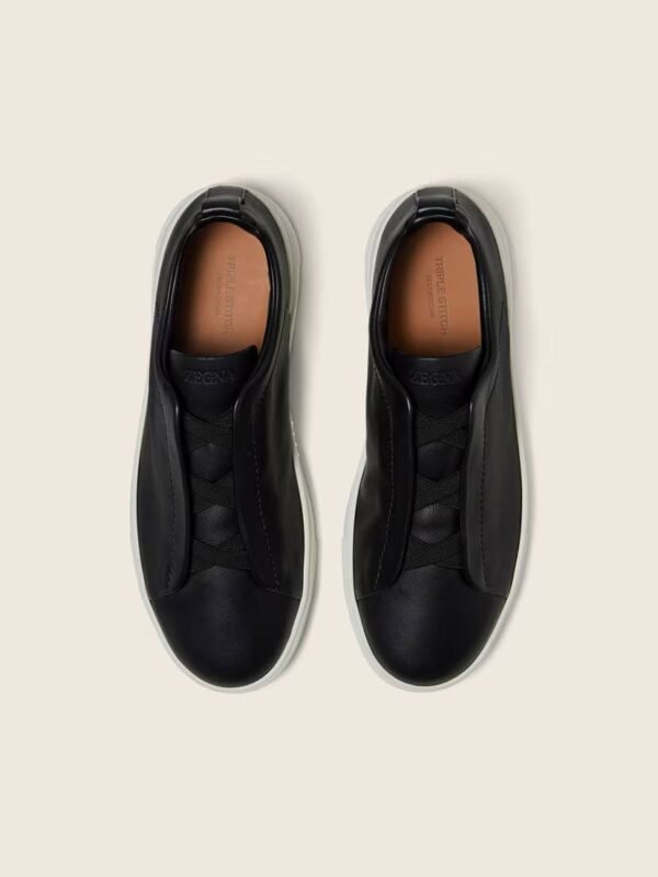 BASKETS TRIPLE STITCH™ EN CUIR NOIR